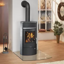 Poêle à bois Pori 7 6.5kW acier Noir pierre Ollaire - ORANIER Réf. 557723