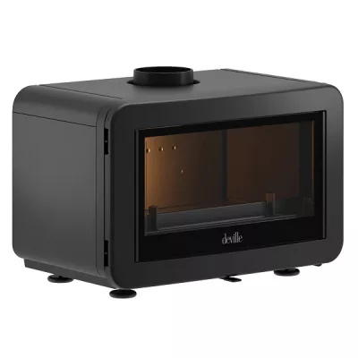 Po�le � bois raccordable PANDA � poser 8kW Anthracite - Deville R�f. C077CG-06