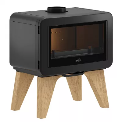 Po�le � bois raccordable PANDA Zen 8kW Anthracite- Deville R�f. C077CH-10