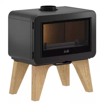 Po�le � bois raccordable PANDA Zen 8kW Anthracite- Deville R�f. C077CH-10