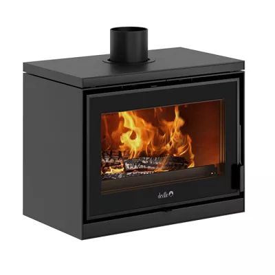 Po�le � bois raccordable SARRA � poser 8kW Anthracite - Deville R�f. C077CI-06