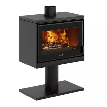 Poêle à bois raccordable SARRA sur piédestal 8kW Anthracite - Deville Réf. C077CJ-06