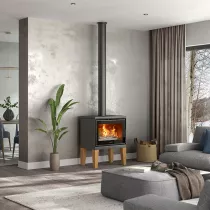 Poêle à bois raccordable SARRA ZEN 8kW Anthracite - Deville Réf. C077CP-06