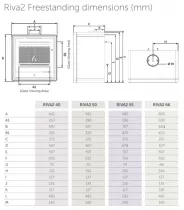 Po&ecirc;le &agrave; bois Riva2 40 Freestanding 4.9kW Noir mat - STOVAX R&eacute;f. 723-206