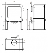 Poêle à bois Rock 7kW fonte laquée Noir - DOVRE Réf. ROCK350TB/B