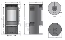 Poêle à bois Rota 2.0 5.5kW acier Noir - ORANIER Réf. 579310