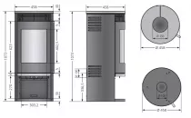 Poêle à bois Rota 2.0 5.5kW acier Noir - ORANIER Réf. 579310