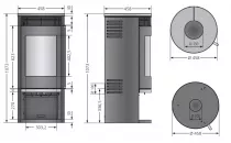 Poêle à bois Rota 2.0 5.5kW acier Noir - ORANIER Réf. 579310