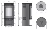 Poêle à bois Rota 2.0 5.5kW acier Noir - ORANIER Réf. 579310