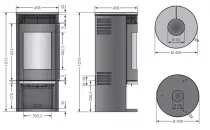Poêle à bois Rota 2.0 5.5kW acier Noir - ORANIER Réf. 579310