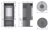 Poêle à bois Rota 2.0 5.5kW acier Noir - ORANIER Réf. 579310