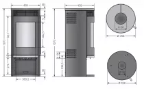 Poêle à bois Rota 2.0 5.5kW acier Noir - ORANIER Réf. 579310