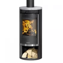 Poêle à bois Rota 2.0 5.5kW acier Noir dessus pierre Ollaire - ORANIER Réf. 579322