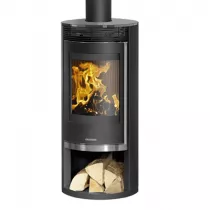Poêle à bois Rota 2.0 5.5kW acier Noir dessus verre - ORANIER Réf. 579330