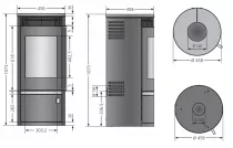Poêle à bois Rota Top 2.0 5.5kW acier Noir - ORANIER Réf. 579350
