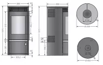 Poêle à bois Rota Top 2.0 5.5kW acier Noir - ORANIER Réf. 579350