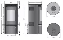 Poêle à bois Rota Top 2.0 5.5kW acier Noir - ORANIER Réf. 579350