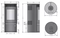 Poêle à bois Rota Top 2.0 5.5kW acier Noir - ORANIER Réf. 579350
