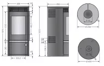 Poêle à bois Rota Top 2.0 5.5kW acier Noir - ORANIER Réf. 579350