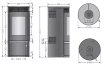 Poêle à bois Rota Top 2.0 5.5kW acier Noir - ORANIER Réf. 579350