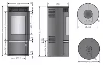 Poêle à bois Rota Top 2.0 5.5kW acier Noir - ORANIER Réf. 579350