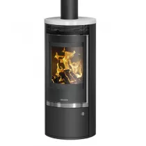 Poêle à bois Rota Top 2.0 5.5kW acier Noir dessus Blanc soyeux - ORANIER Réf. 579356