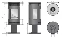 Poêle à bois Rota Twist 5.5kW acier Noir - ORANIER Réf. 579710