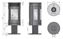 Poêle à bois Rota Twist 5.5kW acier Noir - ORANIER Réf. 579710