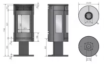 Poêle à bois Rota Twist 5.5kW acier Noir - ORANIER Réf. 579710