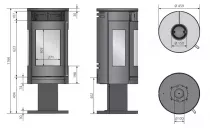 Poêle à bois Rota Twist 5.5kW acier Noir - ORANIER Réf. 579710