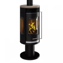 Poêle à bois Rota Twist 5.5kW acier Noir dessus céramique Grappa - ORANIER Réf. 579732