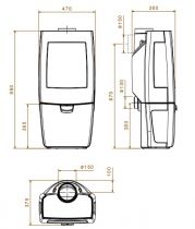 Poêle à bois Sense 7kW fonte laquée Noire - DOVRE Réf. SENSE203