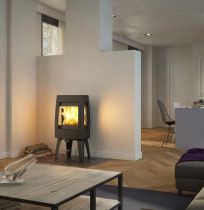 Poêle à bois Sense 9kW fonte laquée Noire - DOVRE Réf. SENSE303