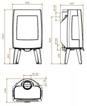 Poêle à bois Sense 9kW fonte laquée Noire - DOVRE Réf. SENSE303