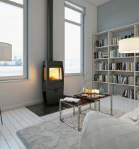 Poêle à bois Sense 9kW fonte laquée Noire - DOVRE Réf. SENSE403