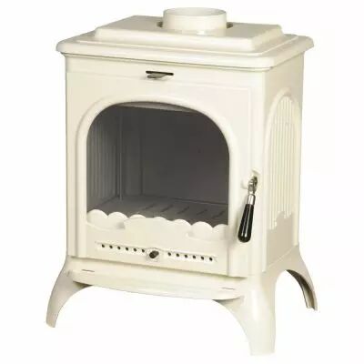 Po�le � bois S�ville 2 7kW �maill� Ivoire - INVICTA R�f. 6192-46