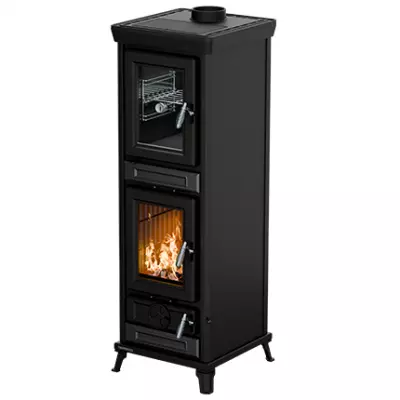 Po�le � bois Thermorossi Agnese Evo Easy 7.3kW avec four Noir mat