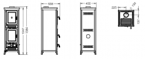 Poêle à bois Thermorossi Agnese Evo Easy 7.3kW avec four Noir mat