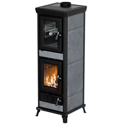 Po�le � bois Thermorossi Agnese Evo Easy 7.3kW avec four Pierre Ollaire