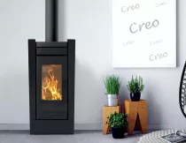 Po&ecirc;le &agrave; bois Thermorossi Creo Evo Wood 10.1kW Noir mat