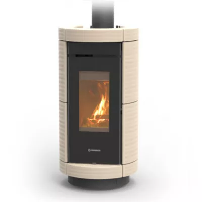 Po�le � bois Thermorossi Dorica Evo Wood Maiolica 10.1kW Beige pointill�