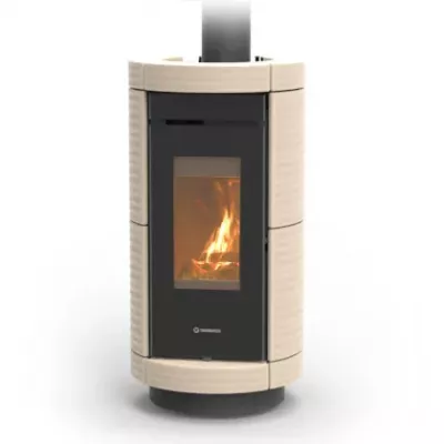 Po�le � bois Thermorossi Dorica Evo Wood Maiolica 10.1kW Beige pointill�