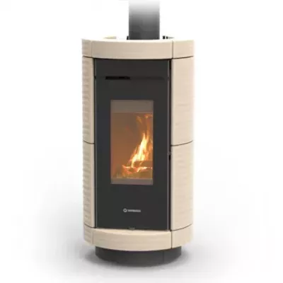 Po�le � bois Thermorossi Dorica Evo Wood Maiolica 10.1kW Beige pointill�