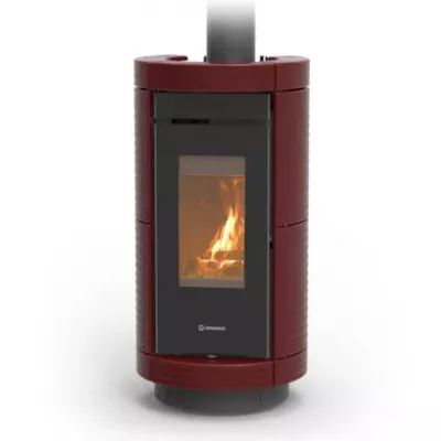 Po�le � bois Thermorossi Dorica Evo Wood Maiolica 10.1kW Bordeaux