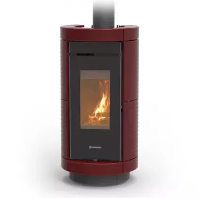 Po�le � bois Thermorossi Dorica Evo Wood Maiolica 10.1kW Bordeaux