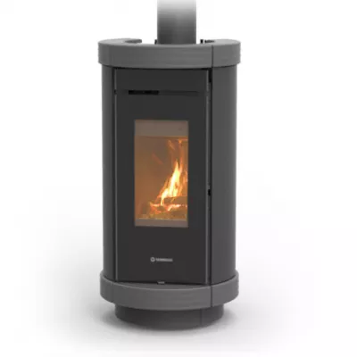 Po�le � bois Thermorossi Dorica Evo Wood Metalcolor 10.1kW Gris
