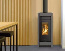 Po&ecirc;le &agrave; bois Thermorossi Essenza Evo Wood Metalcolor 10.1kW Gris