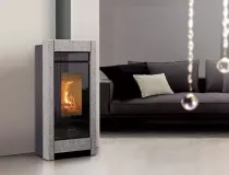 Po&ecirc;le &agrave; bois Thermorossi Essenza Evo Wood Stone 10.1kW pierre Ollaire