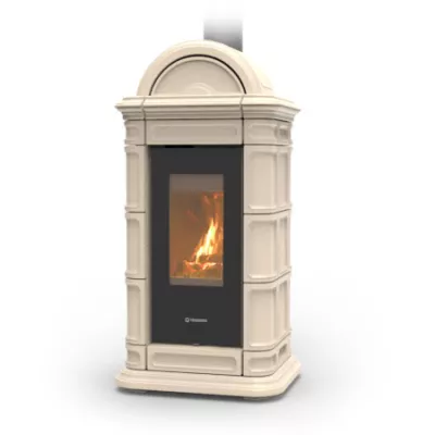 Po�le � bois Thermorossi Lienz Evo Wood Maiolica 10.1kW Beige pointill�