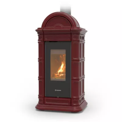 Po�le � bois Thermorossi Lienz Evo Wood Maiolica 10.1kW Bordeaux